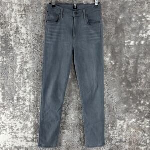Citizens Of Humanity Size 28 Rocket Crop High Rise Skinny Jeans Gray Button Zip